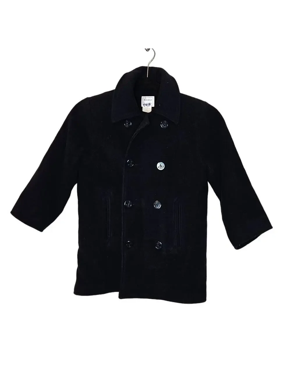 Florence Eiseman wool cashmere blend navy peacoat jacket sz 6 kids